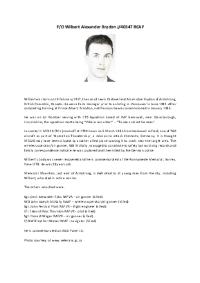 A preview of a PDF biography for Brydon, Wilbert Alexander